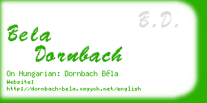 bela dornbach business card