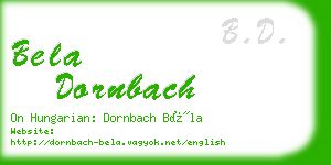 bela dornbach business card